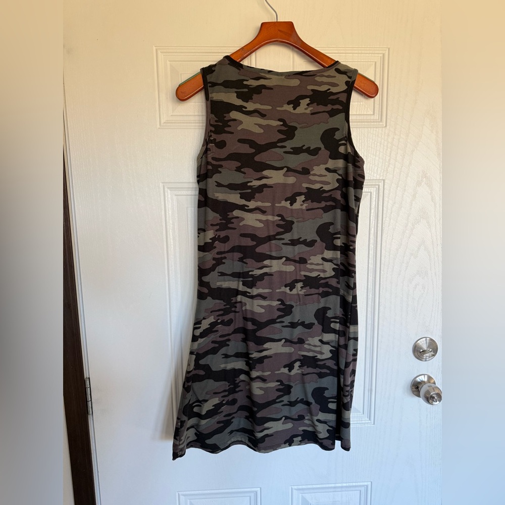 2 for $10 sale: Bobbie brooks green camouflage sheath tank dress - L - Picture 3 of 3